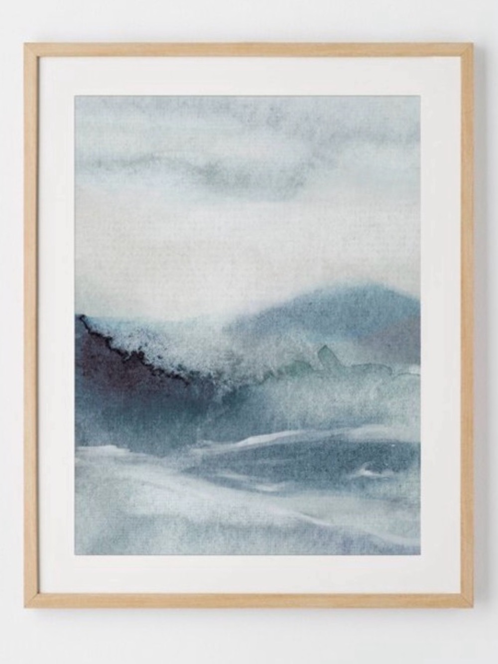 24”x30” Ocean Abstract Framed Blue Landscape Wall Art by Threshold NWT